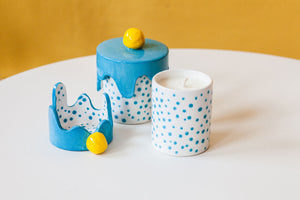Lumânare “Bonbons” cu recipient din ceramică